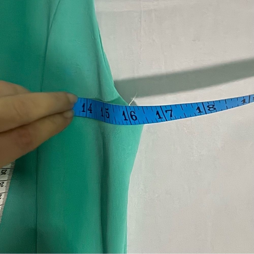 Alyx Teal Green Fit and Flare Dress Strappy Cutout Neckline Sleeveless Size 8 - Picture 5 of 6